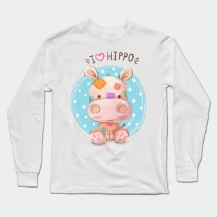 I love hippo Long Sleeve T-Shirt